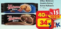 ÜLKER BİSKREM COOKİE EXTRA/EXTRA KAKAOLU KURABİYE 184 G